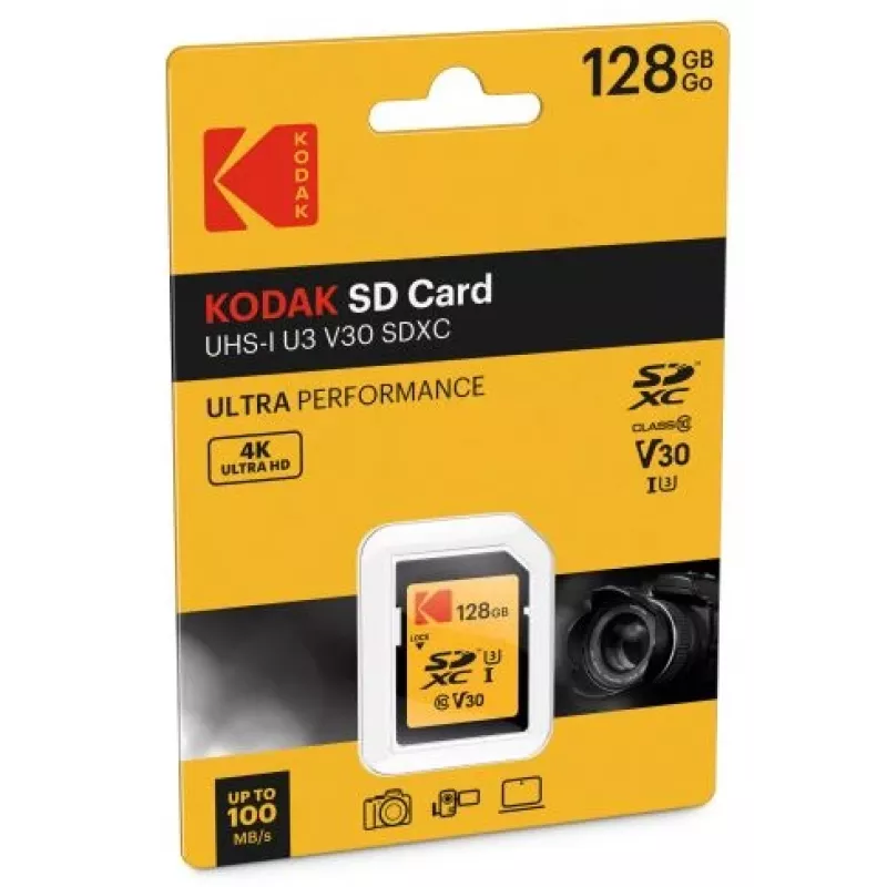 Kodak - Cartão de memória flash - 128 GB - UHS Class 3 / Class10 - 650x - SDXC UHS-I (EKMSD128GXC10HPRK)