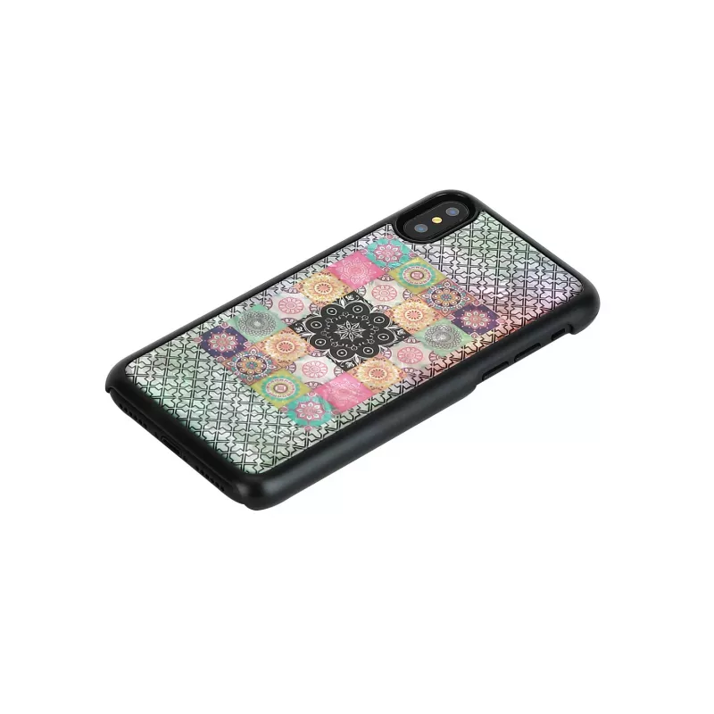 Capa para smartphone iKins para iPhone XS / XS S — design Flower Garden, preto