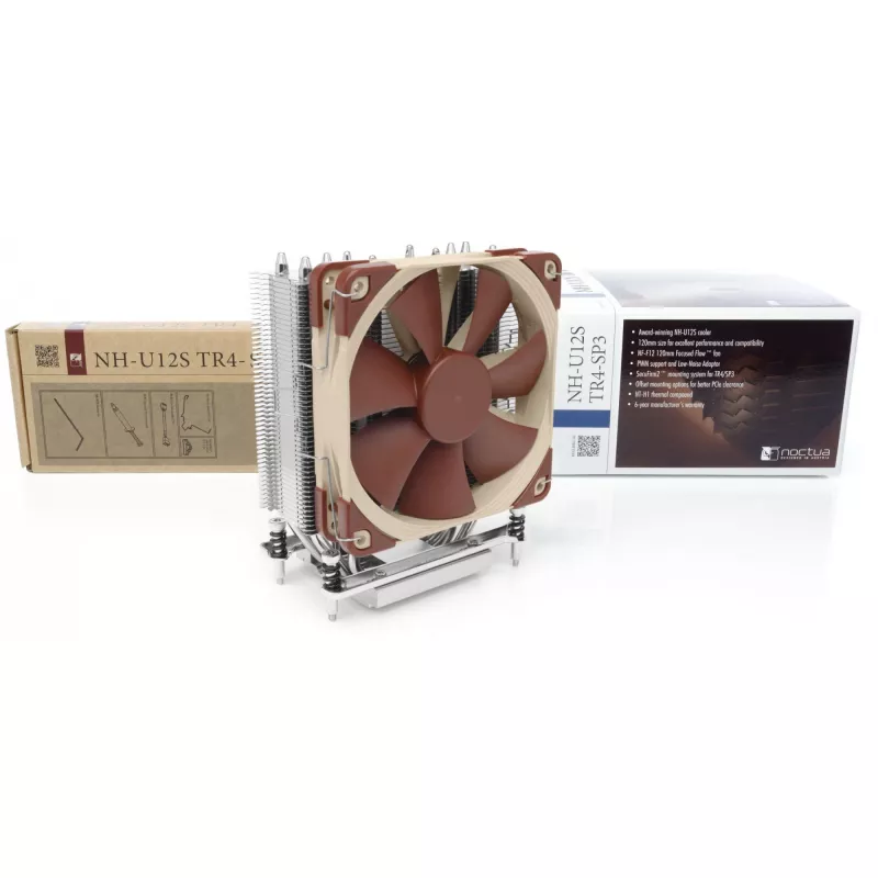 Dissipador CPU Noctua NH-U12S TR4-SP3, ventoinha única de 120 mm, para socket AMD TR4/SP3, 158×125×71 mm, 870 g