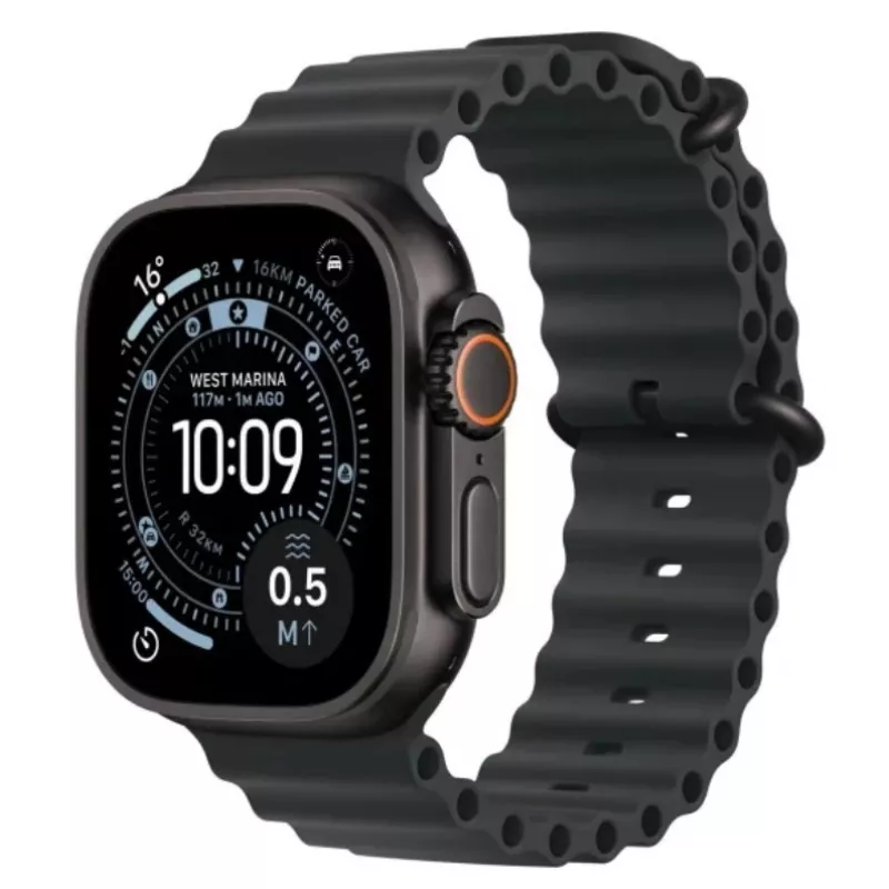 Smartwatch Apple Watch Ultra 3 GPS + Cellular 49mm caixa de titânio preta bracelete Ocean preta