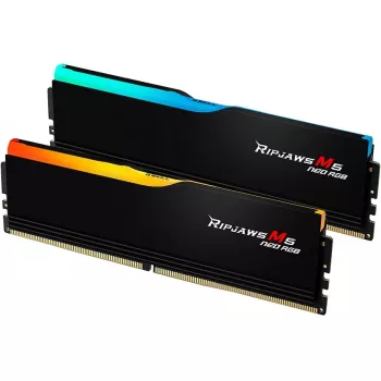 DIMM 64 GB DDR5-6000 (2x 32 GB) Dual-Kit, memória preta, F5-6000J3238G32GX2-RM5NRK, Ripjaws M5 Neo, AMD EXPO