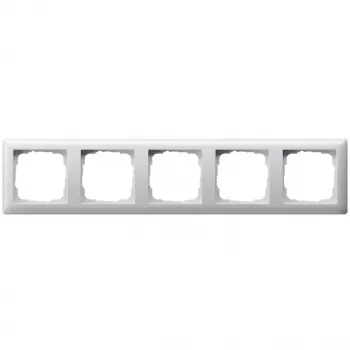 Gira Standard 55 021503 Moldura de 5 módulos, branco puro brilhante
