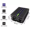 Inversor QOLTEC Monolith 3000 MS Wave, 12V→230V, 1500/3000W, com USB