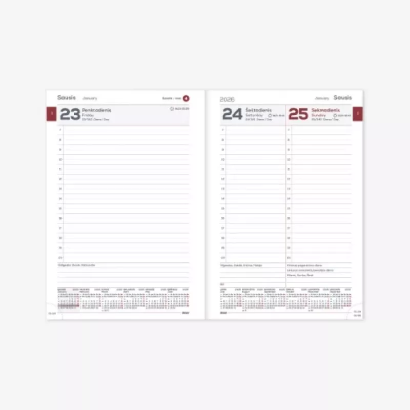 Agenda de planeamento calendário 2026 A5 cinzento