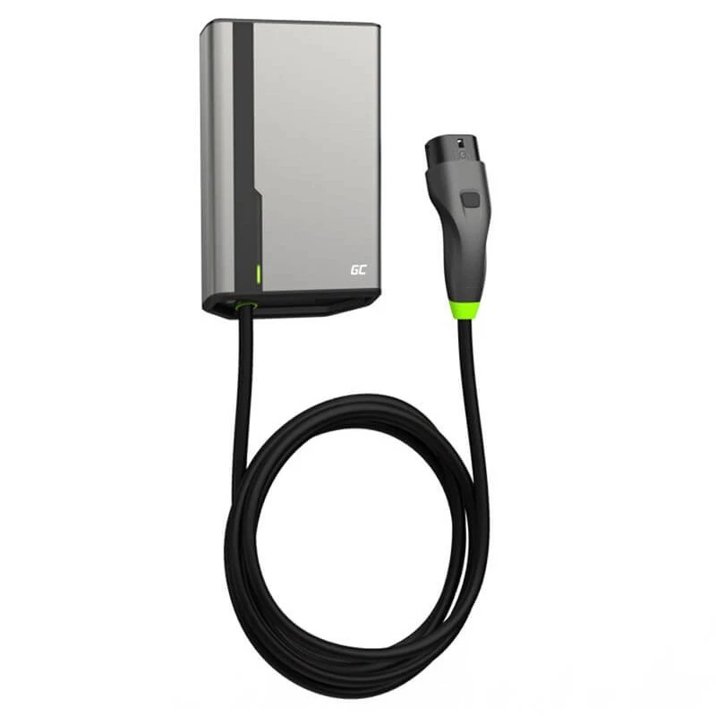 Green Cell HabuDen EVGC021B2250 Wallbox carregador para veículos elétricos 22 kW 32A, Type 2, cabo de 5 m, NFC, Bluetooth, Wi-Fi, alumínio