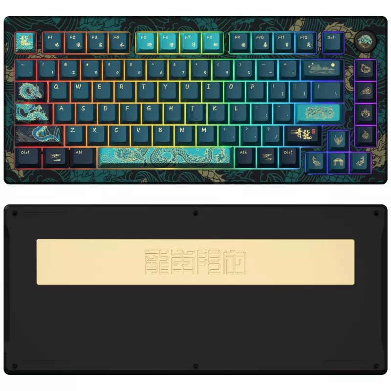 Teclado Gaming mecânico AKKO MOD 007B V3 Year of the Dragon creme-amarelo com interruptores magnéticos