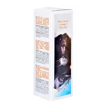 Suplemento de óleo de salmão líquido Brit Care 500 ml para gatos e cães – cuidado da pele e do pelo