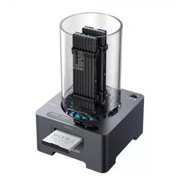 Estação de acoplamento GrauGear G-M2DK-CR-10G M.2 NVMe/NGFF e CFexpress USB Type-C 10 Gbit/s cinzento
