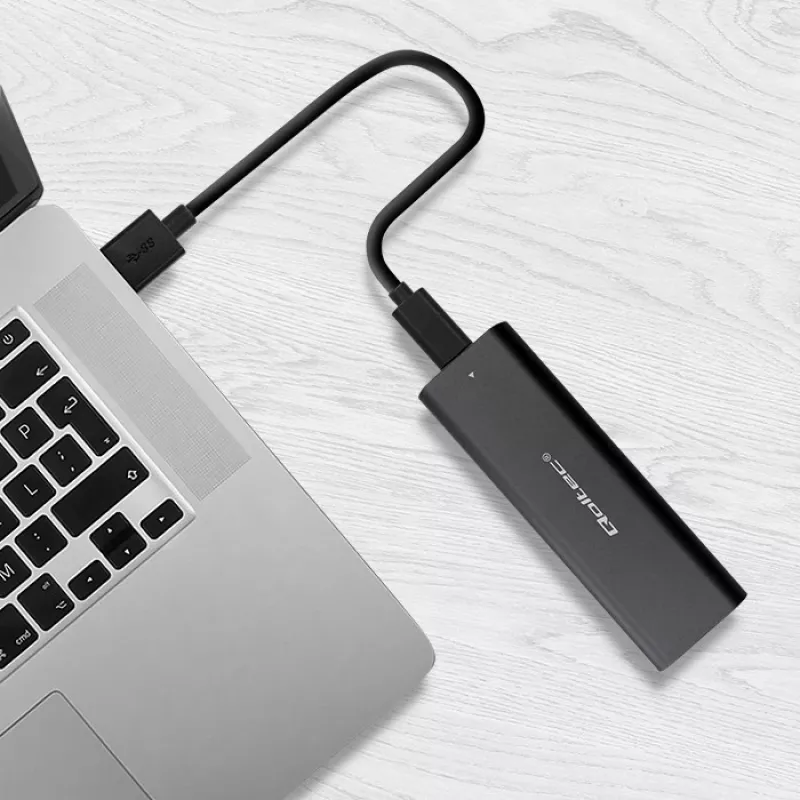 Qoltec 50312 caixa para SSD M.2 NVMe, USB Type-C, preta