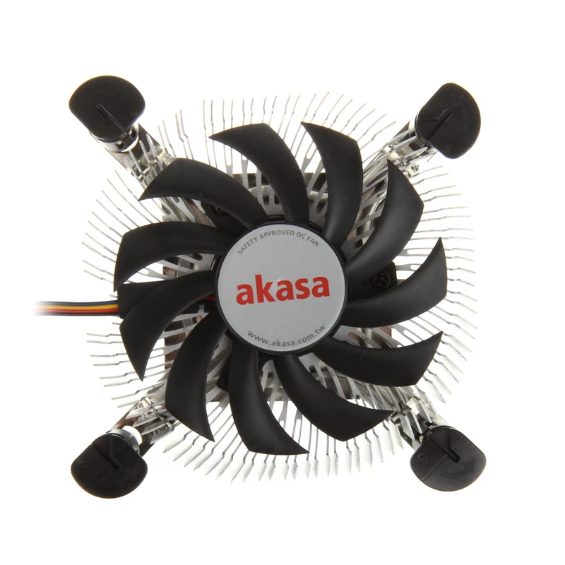 Cooler de CPU de perfil baixo Akasa AK-CC7122BP01, LGA775/LGA1156/LGA1155, alumínio, 75 mm