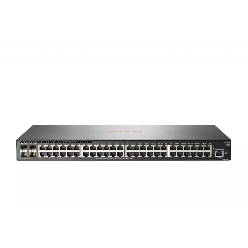 HPE - Série Aruba - Switch - 2930F 48G 4SFP+ - L3 - gerido - 48 x 10/100/1000 + 4 x 1 Gigabit/10 Gigabit SFP+ (Uplink) - montagem em rack