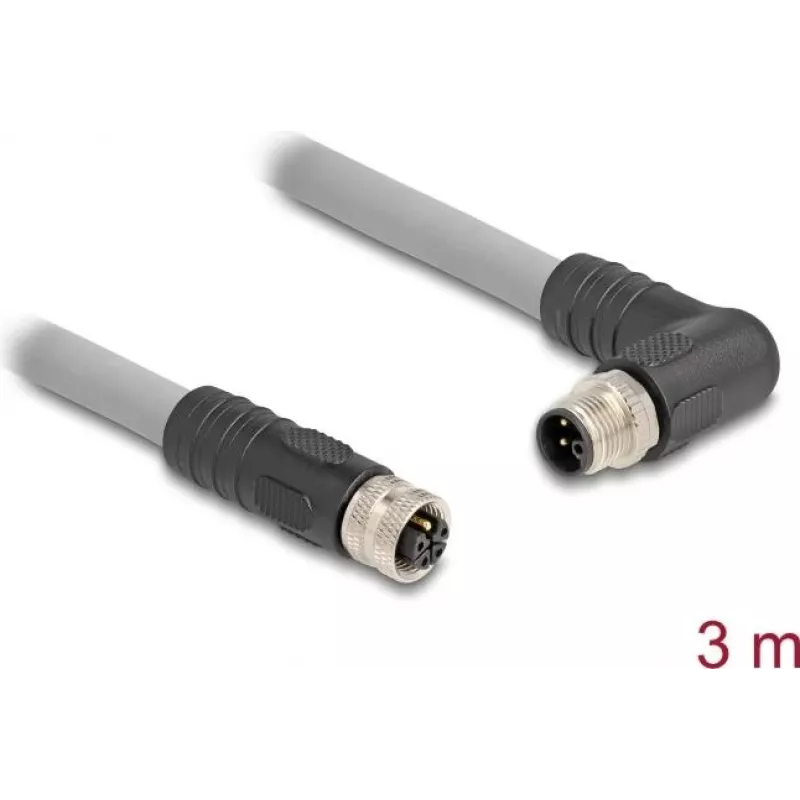 Cabo sensor/atuador DeLOCK 80549 3 m RST M12 cinzento