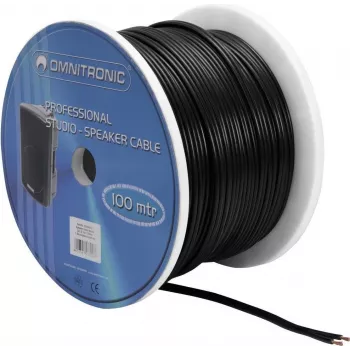 Cabo de coluna Omnitronic 30300511, 2x2,5 mm², 100 m, preto