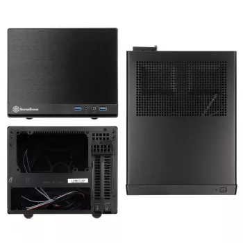SilverStone SUGO 13 - Desktop - Mini-DTX - sem fonte de alimentação (AT / PS/2) - preto - USB/Áudio (SST-SG13B-Q)
