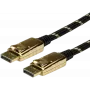 Cabo DisplayPort ROLINE 11.04.5648 7,5 m preto dourado