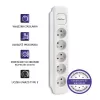 Extensão de energia Qoltec 50276 1,8 m 5 tomadas AC Interior Branco