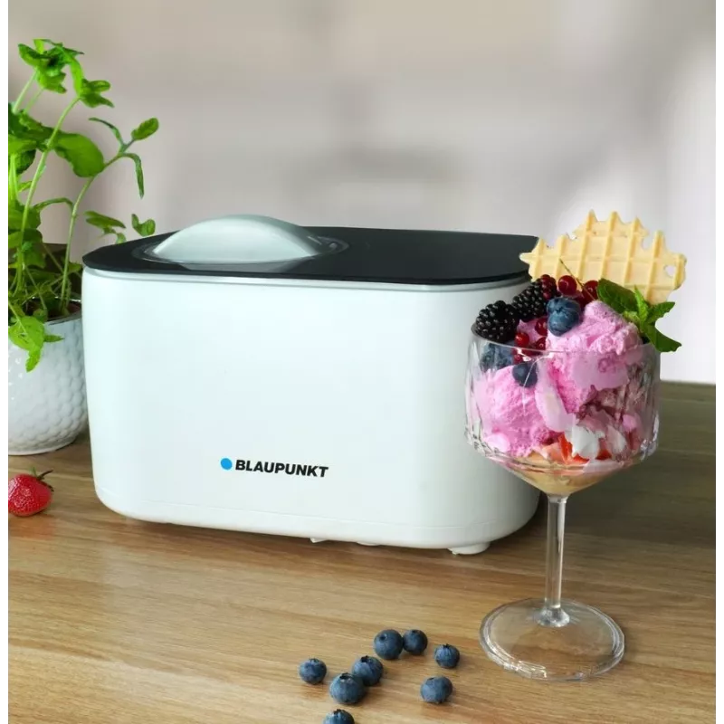 Máquina de gelo BLAUPUNKT ICM401 — automática, 1,5 L, caixa em aço inoxidável, 100 W, 220–240 V