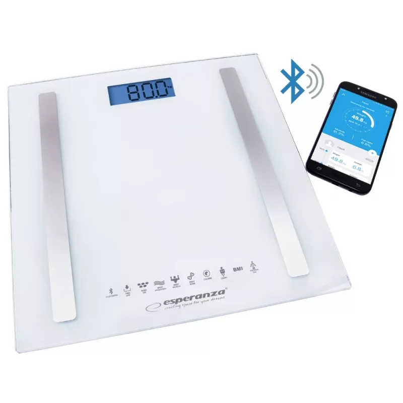 Esperanza EBS016W balança de pessoas quadrada branca balança de pessoas eletrónica
