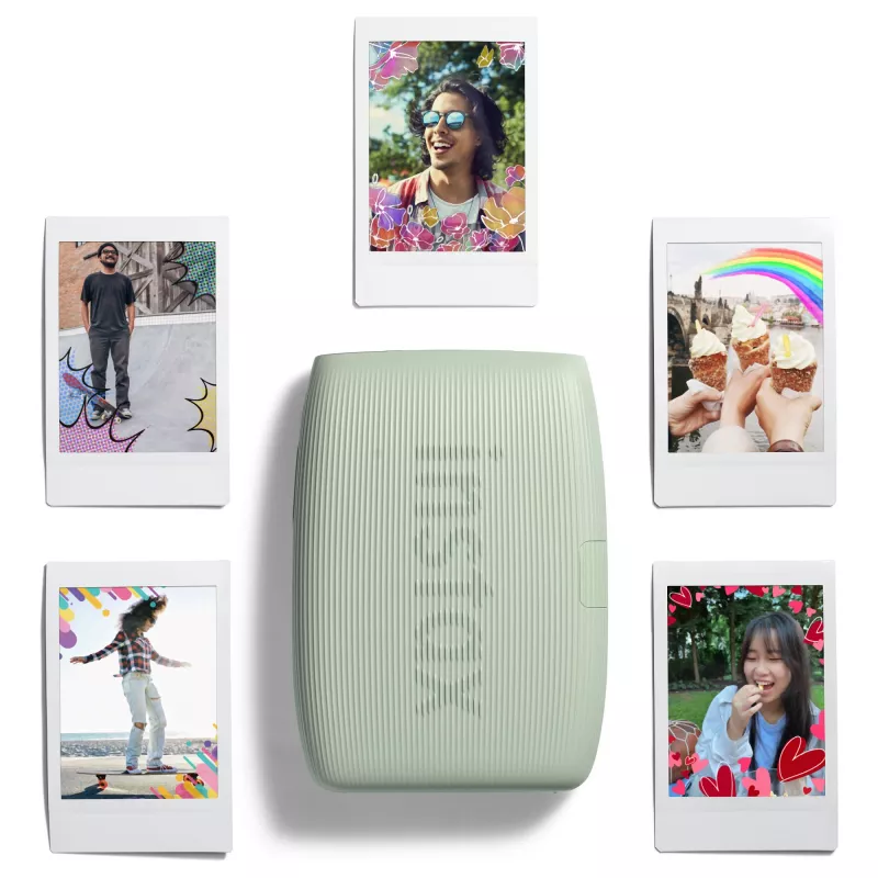 Fujifilm instax mini Link 3 EX D 16832156 impressora, 800 x 600 DPI, impressões de 6,2 x 4,6 cm, Bluetooth, verde-salva