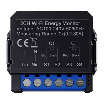 Contador de energia bidirecional inteligente Avatto WPM16-2 – conectividade WiFi, monitorização de energia para consumo e produção