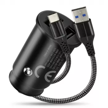 Carregador de automóvel everActive CC-25C 2x USB-A + USB-C, 12W, fonte de alimentação USB para automóvel