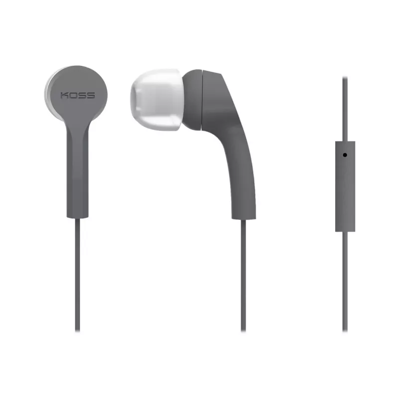 Koss | Auscultadores | KEB9iGRY | Com fio | In-ear | Microfone | Cinzento