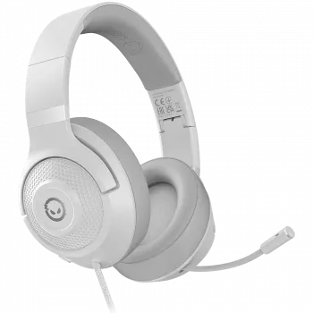 LORGAR Noah 101, headset gaming com microfone, ligação jack 3,5 mm, comprimento do cabo 2 m, design dobrável, almofadas de couro ecológico PU, tamanho: 185*195*80 mm, 0,245 kg, branco