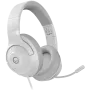 LORGAR Noah 101, headset gaming com microfone, ligação jack 3,5 mm, comprimento do cabo 2 m, design dobrável, almofadas de couro ecológico PU, tamanho: 185*195*80 mm, 0,245 kg, branco