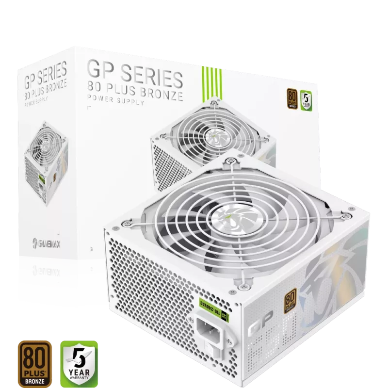 Fonte de alimentação Gamemax, 80 PLUS, Bronze | GP 650B WH | 650 W