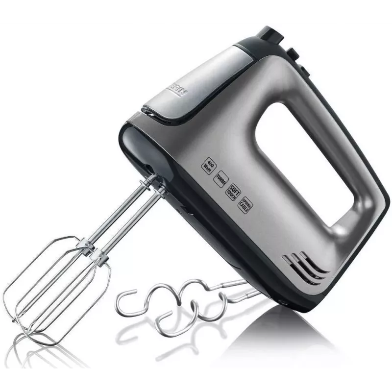 SEVERIN HM 3832 - batedeira manual - 400 W - cinzento metálico/preto/aço inoxidável