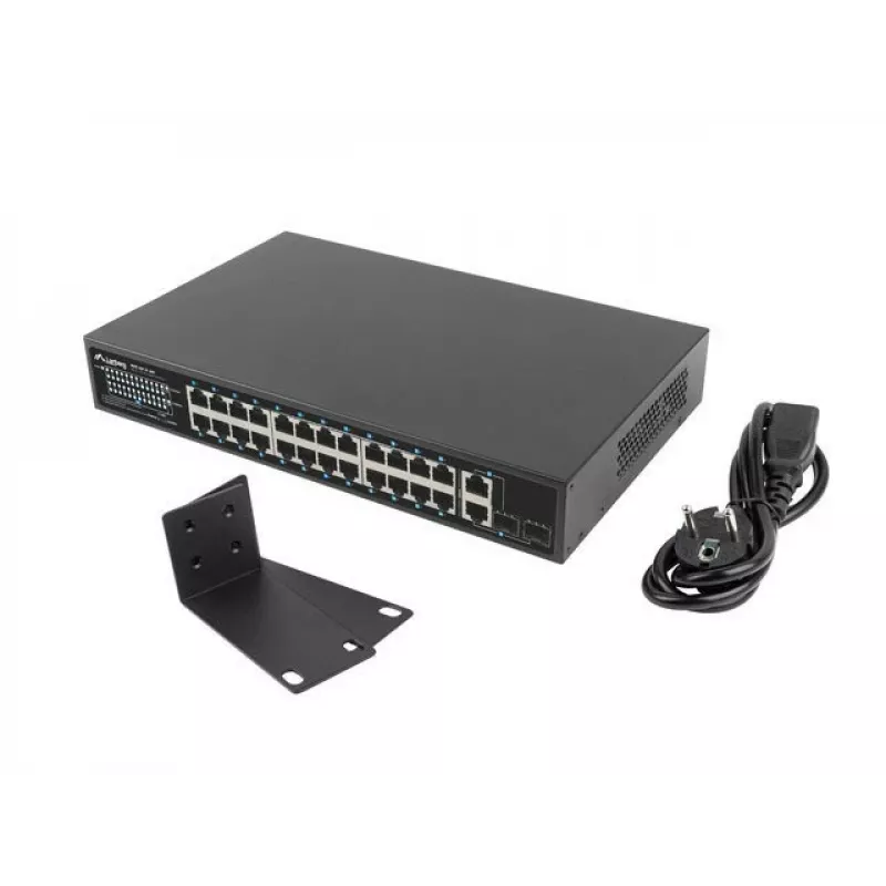 Lanberg Comutador 24X 100MB DSP+/2X Combo Rack 19 360W V2