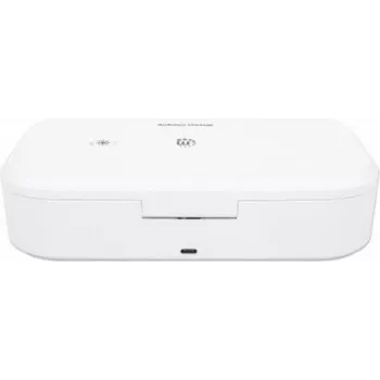 Manhattan desinfetor UV para telefone com carregador sem fios, superfície de carregamento sem fios de 10 W, LEDs UV integrados para eliminar germes, vírus e bactérias, ciclo de limpeza rápido de 1 ou 5 minutos, desligamento automático da luz UV ao abrir, branco, 3 anos de garantia