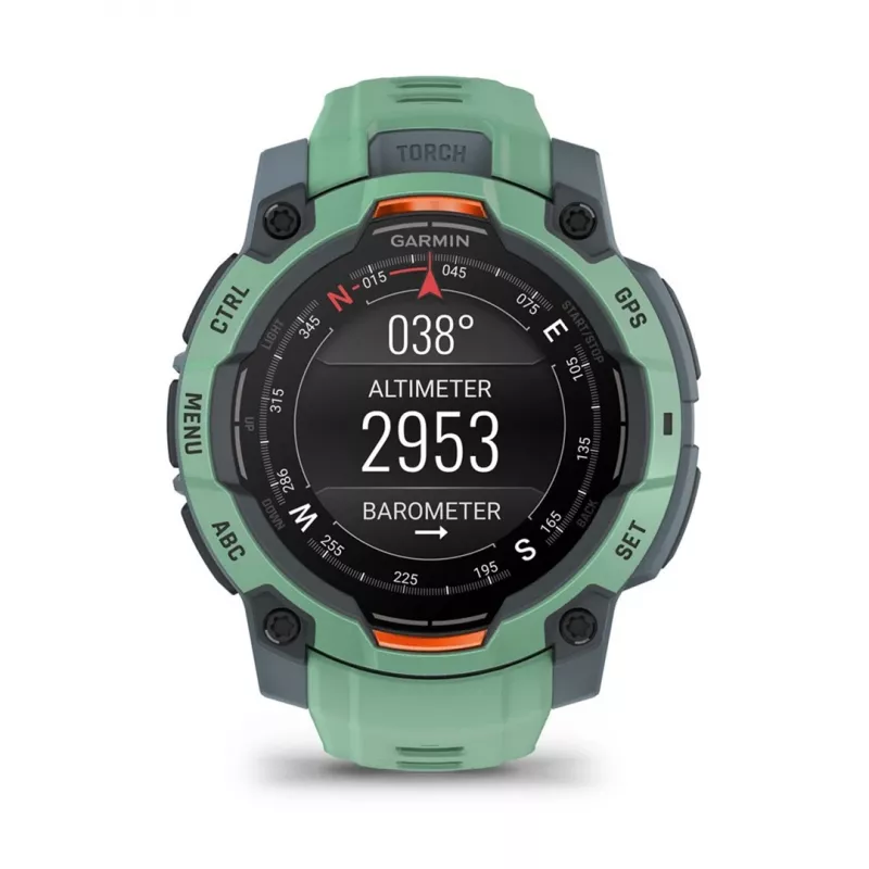 Garmin Instinct 3 AMOLED 3,05 cm (1,2) 45 mm Digital 390 x 390 píxeis Ecrã tátil verde GPS (satélite)