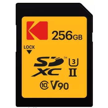 Cartão de memória Kodak EKMSD256GUHS2V2K SDXC UHS-II 256 GB leitura 300 MB/s escrita 270 MB/s U3 V90 classe 10