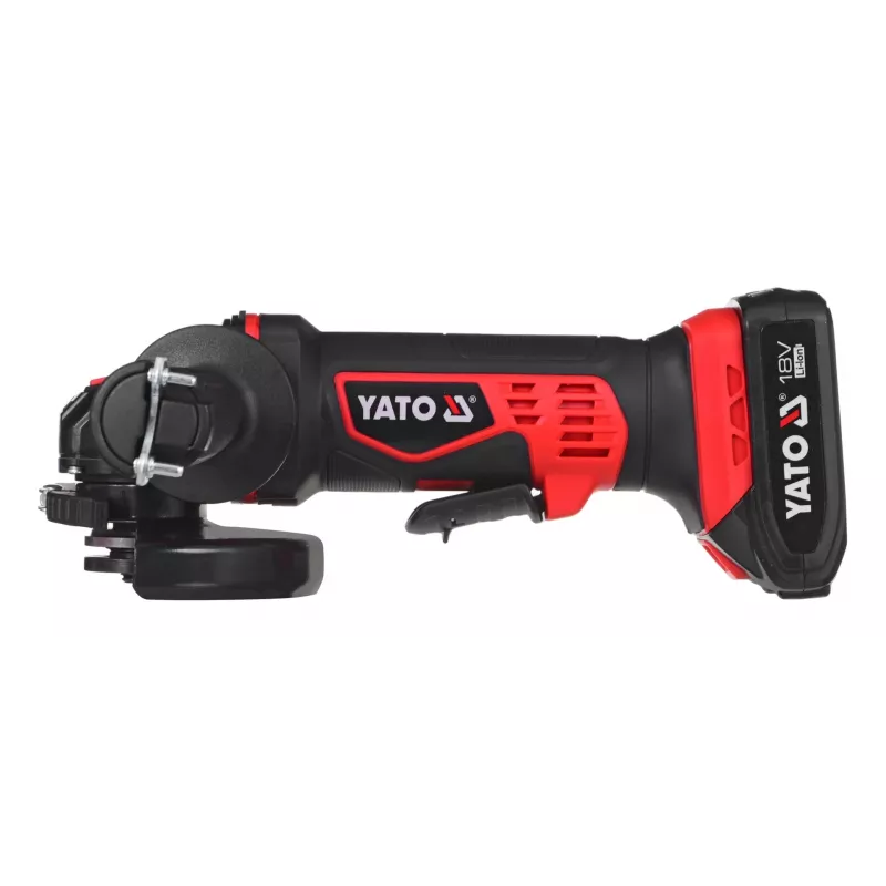 Rebarbadora YATO YT-82826, 18V Li-Ion 2Ah, disco de 125 mm, 10.000 rpm, rosca M14, proteção ajustável sem ferramentas