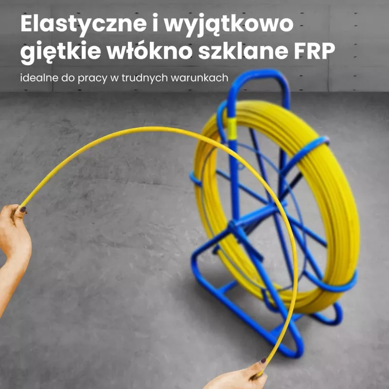 Extralink Rodder 3,8mm 75m | vareta passa-cabos | fibra de vidro FRP, diâm. 3,8mm, comprimento 75m, amarelo
