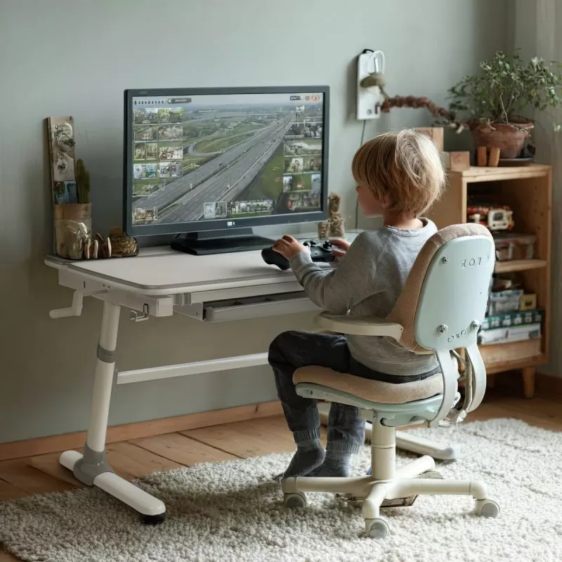 Secretária infantil ergonómica de altura ajustável Ergo Office, cinzento, máx. 100 kg, ER-417 2cz