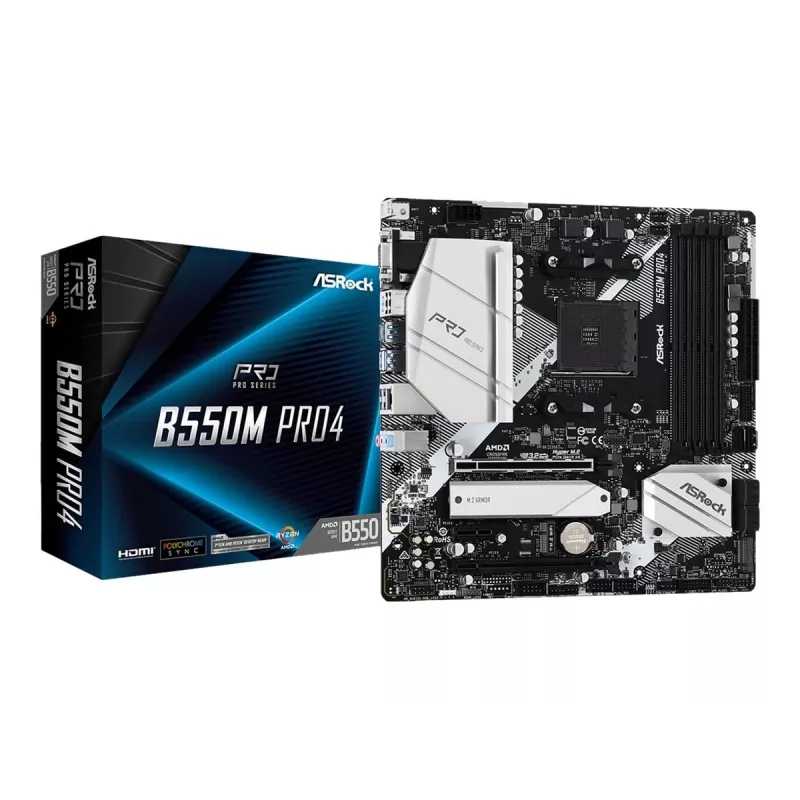 Placa-mãe ASRock B550M Pro4 AM4 Micro-ATX