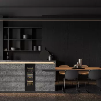 Frigorífico de vinho de encastre Caso WineDeluxe WDU 18 – capacidade para 18 garrafas, classe de eficiência energética E, preto