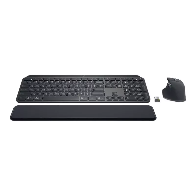 Logitech MX Keys Combo for Business - conjunto teclado e rato - retroiluminado - sem fios - Bluetooth LE - QWERTY - GB - grafite