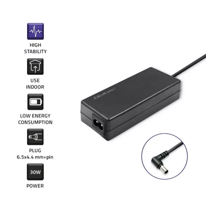 Fonte de alimentação/transformador Qoltec 52400 interior 30 W preto
