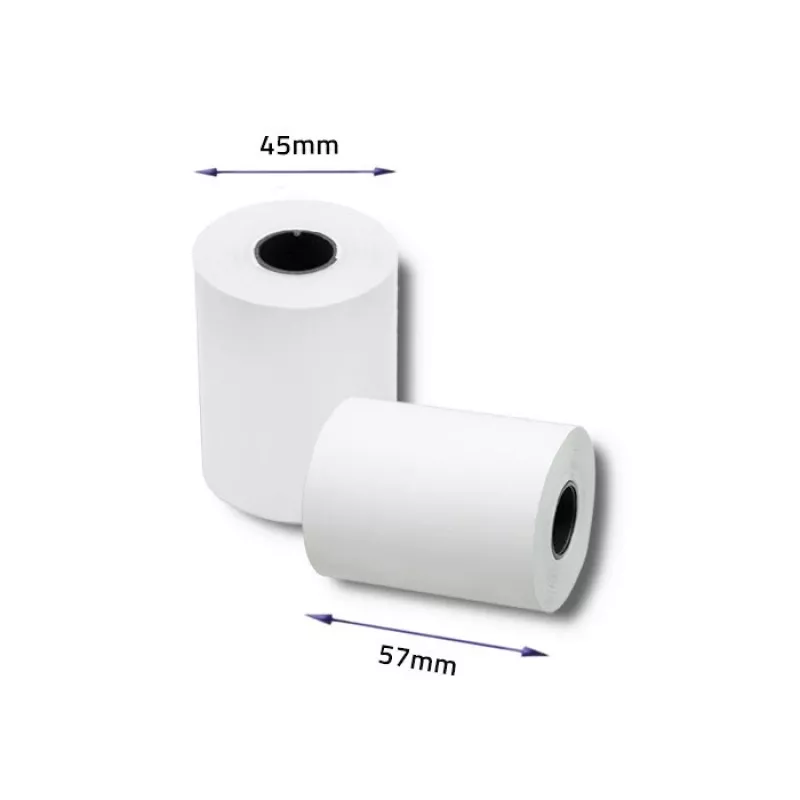 Qoltec 51896 rolo de papel térmico 57 x 20, 55 g/m², sem BPA, 10 unid.