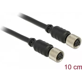 Cabo sensor/atuador DeLOCK 12689 0,1 m M8 preto