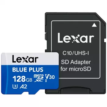 Cartão de memória MicroSDXC Lexar BLUE PLUS 128 GB UHS‑I U3 V30 170 MB/s