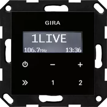 Relógio radiocontrolado GIRA 228405 digital preto (228405)