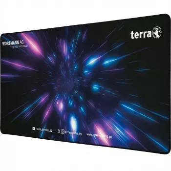 Tapete de rato Wortmann TERRA Mauspad XXL PURE Gaming preto/roxo com costura preta, 900 x 400 x 3 mm