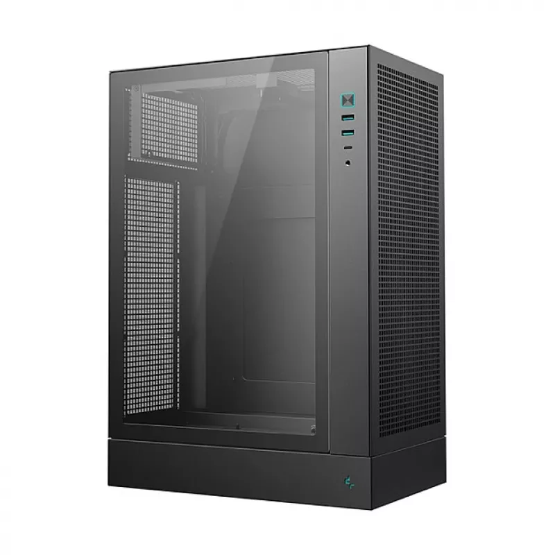 Caixa para PC DeepCool CH170 PLUS Tower preto – micro-ATX/mini-ITX, vidro temperado, USB-C, fonte de alimentação em cima