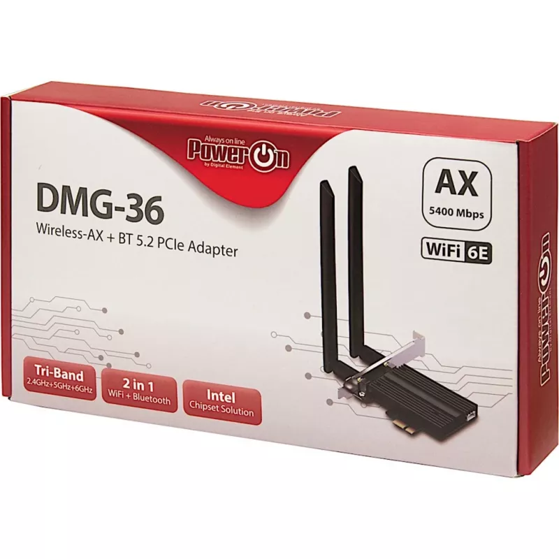 Placa WLAN-Bluetooth interna Inter-Tech DMG-36 5400 Mbit/s Wi-Fi 6