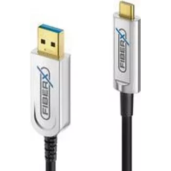 Cabo USB FiberX FX-I630-010 10 m USB 3.2 Gen 1 USB C USB A preto prateado