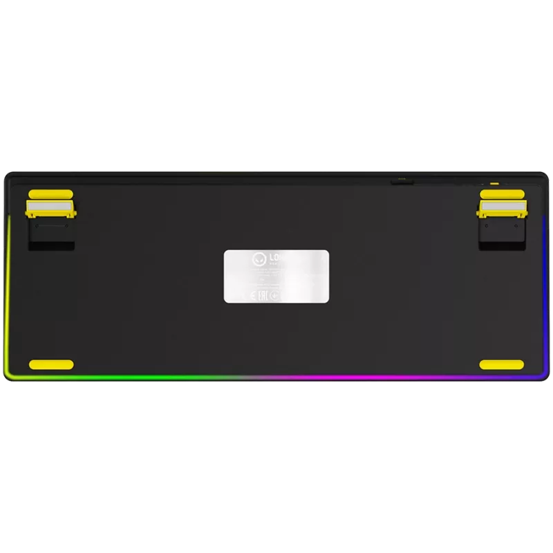 LORGAR KBP70TKLW, teclado gaming mecânico TKL sem fios Pro, preto/amarelo, layout EN